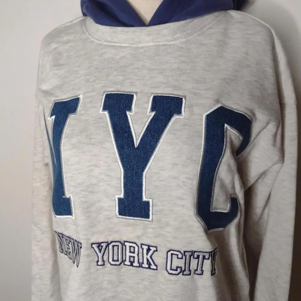NWT Ultra Flirt Women's Gray/Navy/Trend Fleece NYC Hoodie Size XS - Picture 3 of 11